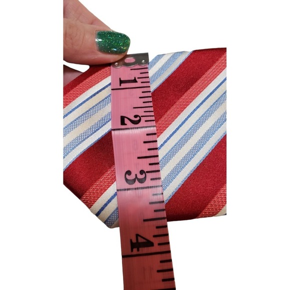 Arrow Mens Necktie Tie Red White Blue Striped Silk Neck Tie Career - Picture 10 of 11